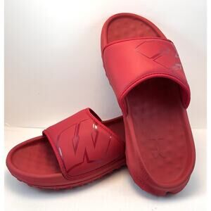 Under Armour UA Slides Collegiate Athletic University of Wisconsin Red W Shoes